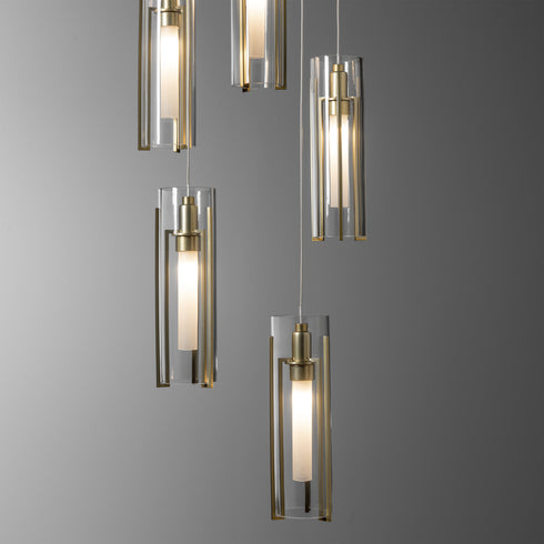 Hubbardton Forge Exos Glass 5 Light Pendant Model: 131124-SKT-STND-85-GG0065