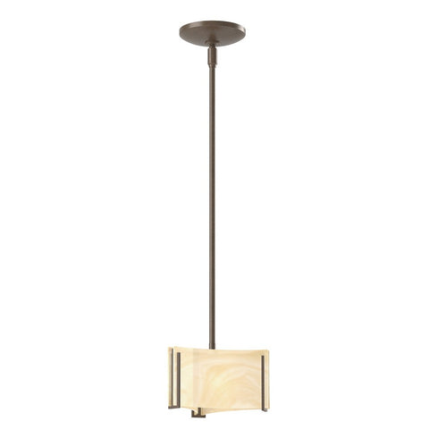 Hubbardton Forge Exos Glass Exos Delta Mini Pendant in Bronze Finish Model: 188100-SKT-MULT-05-AA0156