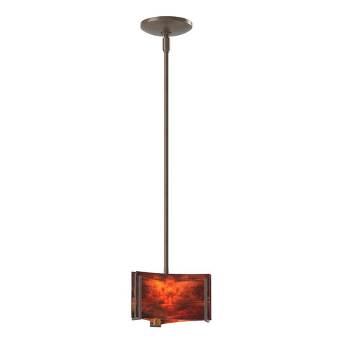Hubbardton Forge Exos Glass Exos Delta Mini Pendant in Bronze Finish Model: 188100-SKT-MULT-05-AA0156