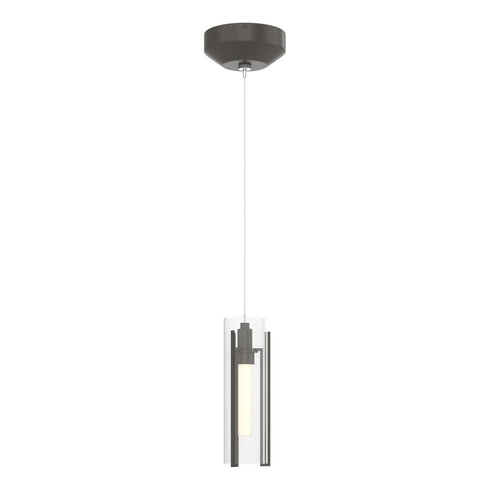 Hubbardton Forge Exos Glass Low Voltage Mini Pendant in Bronze Finish Model: 161180-SKT-STND-05-GG0065