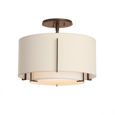 Hubbardton Forge Exos Small Double Shade Semi Flush Model: 126501-SKT-05-SA1099-SA1590