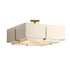 Hubbardton Forge Exos Square Large Double Shade Semi Flush Model: 126513-SKT-85-SF2012-SE2401