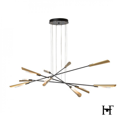 Hubbardton Forge Flight 10 Light Pendant in Black Finish Model: 131412-SKT-LONG-10-86-WC0822