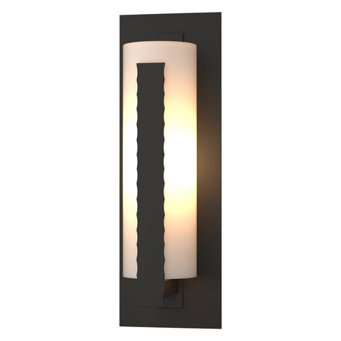 Hubbardton Forge Forged Vertical Bars Large Outdoor Sconce in Coastal Oil Rubbed Bronze Finish Model: 307287-SKT-14-GG0037