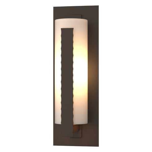 Hubbardton Forge Forged Vertical Bars Large Outdoor Sconce in Coastal Oil Rubbed Bronze Finish Model: 307287-SKT-14-GG0037