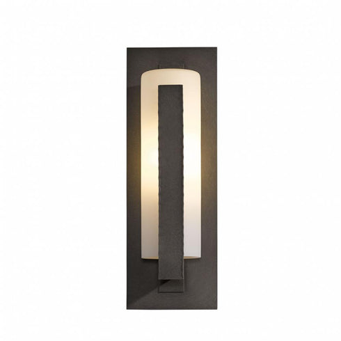 Hubbardton Forge Forged Vertical Bars Outdoor Sconce in Coastal Oil Rubbed Bronze Finish Model: 307286-SKT-14-GG0034