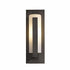 Hubbardton Forge Forged Vertical Bars Outdoor Sconce in Coastal Oil Rubbed Bronze Finish Model: 307286-SKT-14-GG0034