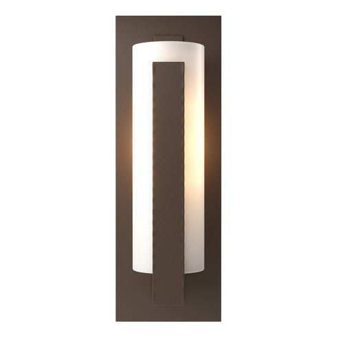 Hubbardton Forge Forged Vertical Bars Outdoor Sconce in Coastal Oil Rubbed Bronze Finish Model: 307286-SKT-14-GG0034