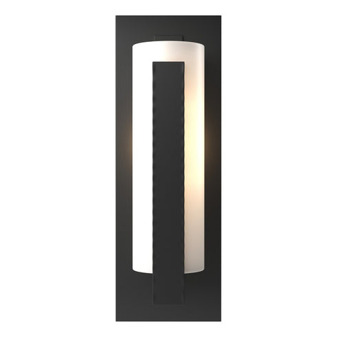 Hubbardton Forge Forged Vertical Bars Outdoor Sconce in Coastal Oil Rubbed Bronze Finish Model: 307286-SKT-14-GG0034