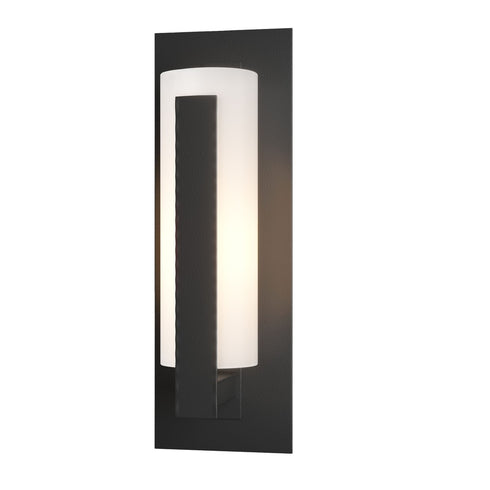 Hubbardton Forge Forged Vertical Bars Small Outdoor Sconce in Coastal Oil Rubbed Bronze Finish Model: 307285-SKT-14-GG0066