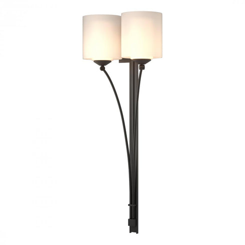 Hubbardton Forge Formae Contemporary 2 Light Sconce in Bronze Finish Model: 204672-SKT-05-GG0169
