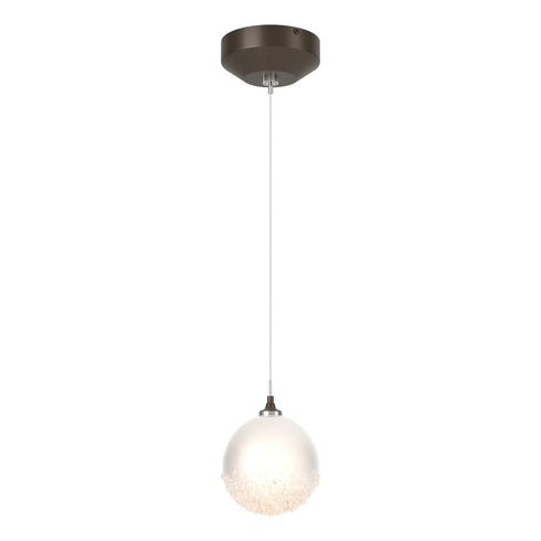 Hubbardton Forge Fritz Globe 1 Light Mini Pendant in White Finish Model: 161187-SKT-STND-02-FD0750