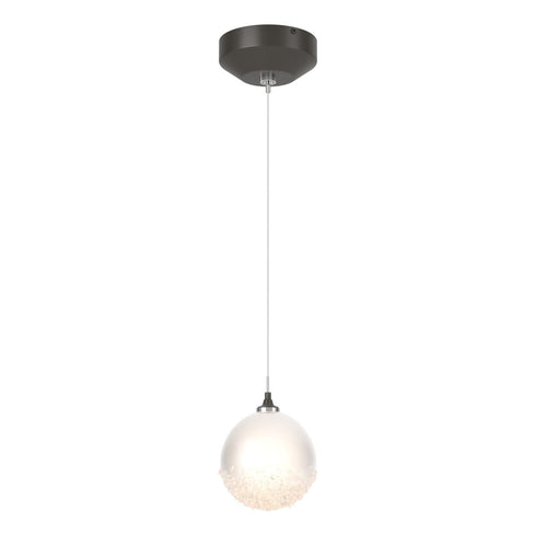 Hubbardton Forge Fritz Globe 1 Light Mini Pendant in White Finish Model: 161187-SKT-STND-02-FD0750