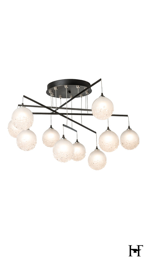 Hubbardton Forge Fritz Globe 10 Light Mobile Pendant in Oil Rubbed Bronze Finish Model: 131151-SKT-STND-14-FD0750