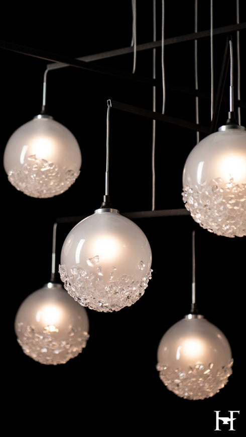 Hubbardton Forge Fritz Globe 10 Light Mobile Pendant in Oil Rubbed Bronze Finish Model: 131151-SKT-STND-14-FD0750