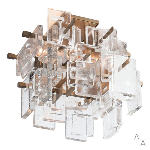 Hubbardton Forge Fusion Semi Flush in Soft Gold Finish Model: 401234-SKT-84-II0801