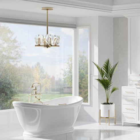 Hubbardton Forge Gatsby 4 Light Semi Flus Pendant Model: 131061-SKT-MULT-20-CR
