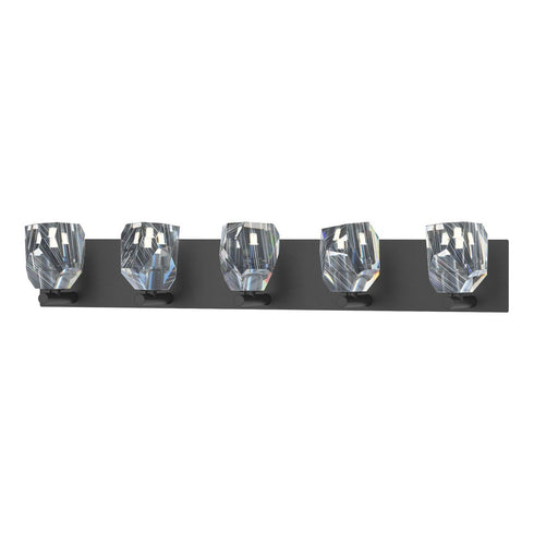 Hubbardton Forge Gatsby 5 Light Bath Sconce in Black Finish Model: 201323-SKT-10-CR