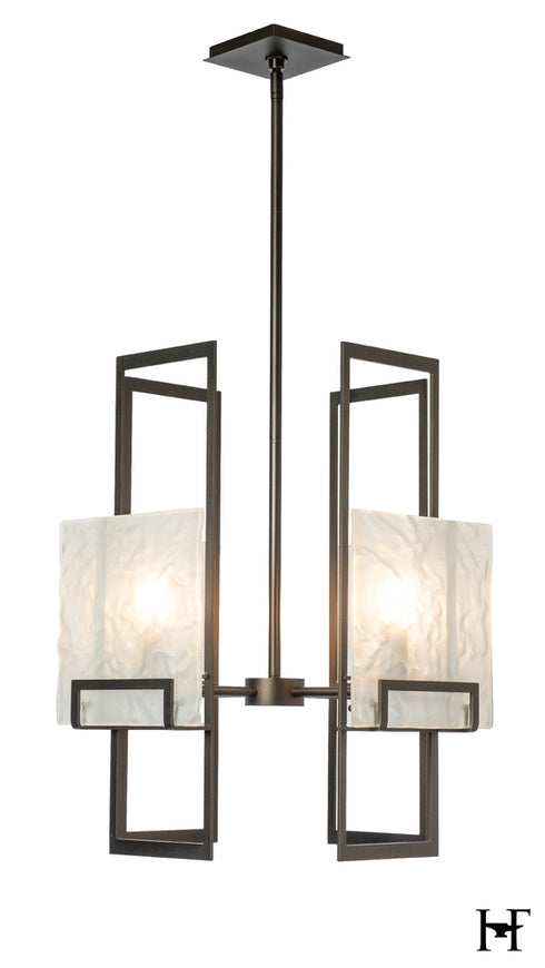 Hubbardton Forge Geo 4 Light Pendant in Oil Rubbed Bronze Finish Model: 131550-SKT-MULT-14-FD0836