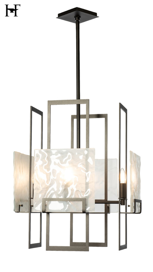 Hubbardton Forge Geo 4 Light Pendant in Oil Rubbed Bronze Finish Model: 131550-SKT-MULT-14-FD0836