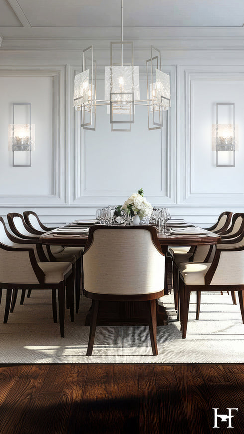 Hubbardton Forge Geo 6 Light Pendant in Sterling Finish Model: 131552-SKT-MULT-85-ZM0836