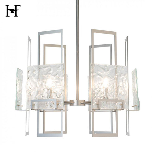 Hubbardton Forge Geo 6 Light Pendant in Sterling Finish Model: 131552-SKT-MULT-85-ZM0836