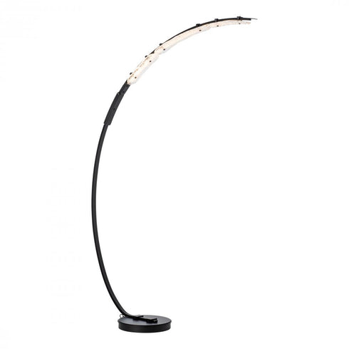 Hubbardton Forge Glissade LED Arc Floor Lamp in Black Finish Model: 241108-LED-10-ZM0749
