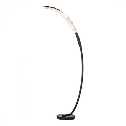 Hubbardton Forge Glissade LED Arc Floor Lamp in Black Finish Model: 241108-LED-10-ZM0749