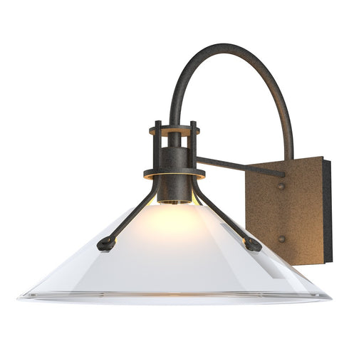 Hubbardton Forge Henry Large Glass Shade Outdoor Sconce in Coastal White Finish Model: 302714-SKT-02-FD0686
