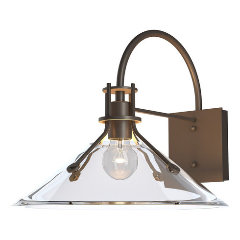 Hubbardton Forge Henry Large Glass Shade Outdoor Sconce in Coastal White Finish Model: 302714-SKT-02-FD0686