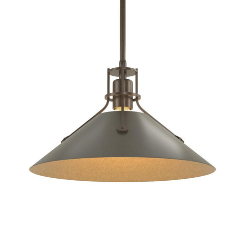 Hubbardton Forge Henry Medium Steel Shade Pendant Model: 134550-SKT-MULT-82-85