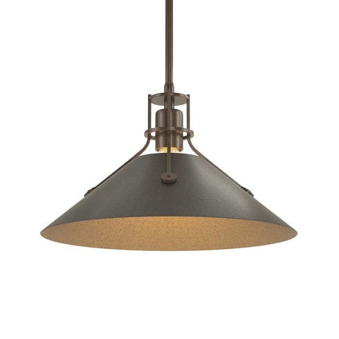 Hubbardton Forge Henry Medium Steel Shade Pendant Model: 134550-SKT-MULT-82-85