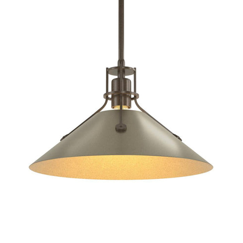 Hubbardton Forge Henry Medium Steel Shade Pendant Model: 134550-SKT-MULT-82-85