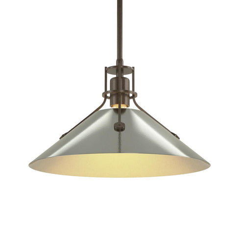 Hubbardton Forge Henry Medium Steel Shade Pendant Model: 134550-SKT-MULT-82-85