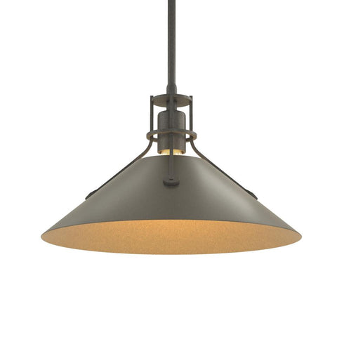 Hubbardton Forge Henry Medium Steel Shade Pendant Model: 134550-SKT-MULT-82-85