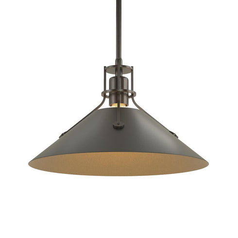 Hubbardton Forge Henry Medium Steel Shade Pendant Model: 134550-SKT-MULT-82-85