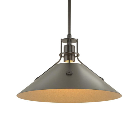 Hubbardton Forge Henry Medium Steel Shade Pendant Model: 134550-SKT-MULT-82-85
