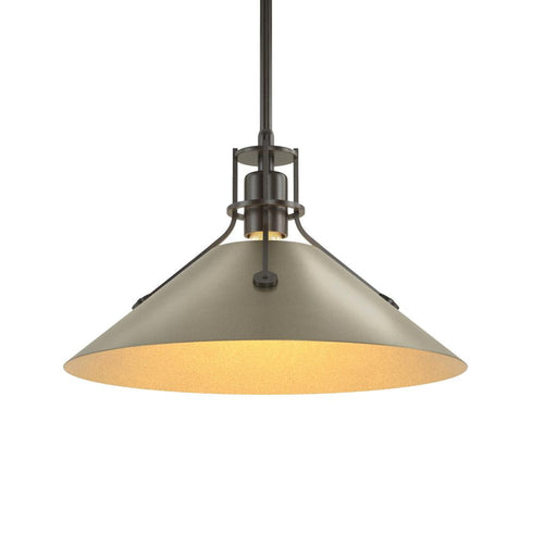 Hubbardton Forge Henry Medium Steel Shade Pendant Model: 134550-SKT-MULT-82-85