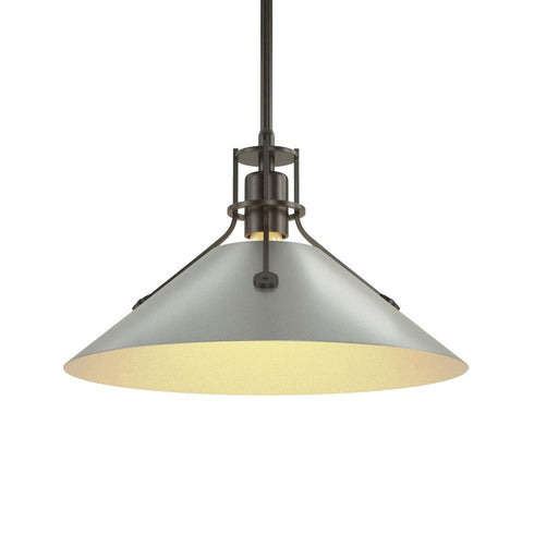 Hubbardton Forge Henry Medium Steel Shade Pendant Model: 134550-SKT-MULT-82-85