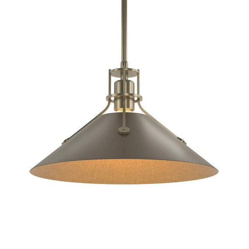 Hubbardton Forge Henry Medium Steel Shade Pendant Model: 134550-SKT-MULT-82-85