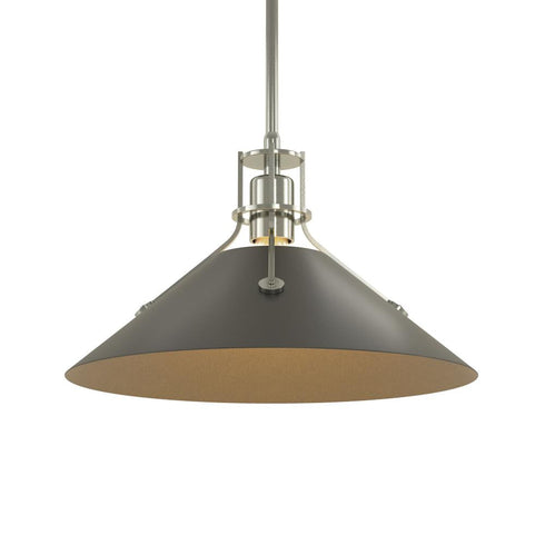 Hubbardton Forge Henry Medium Steel Shade Pendant Model: 134550-SKT-MULT-82-85