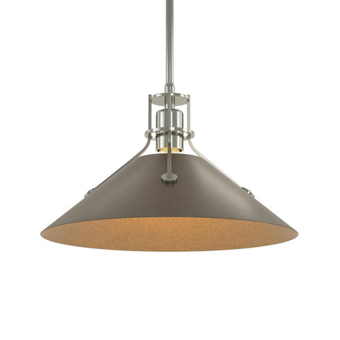 Hubbardton Forge Henry Medium Steel Shade Pendant Model: 134550-SKT-MULT-82-85
