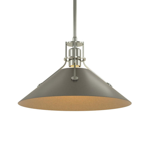 Hubbardton Forge Henry Medium Steel Shade Pendant Model: 134550-SKT-MULT-82-85