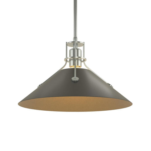 Hubbardton Forge Henry Medium Steel Shade Pendant Model: 134550-SKT-MULT-82-85