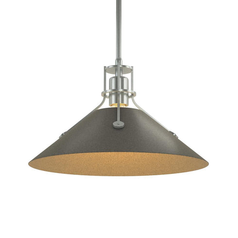 Hubbardton Forge Henry Medium Steel Shade Pendant Model: 134550-SKT-MULT-82-85