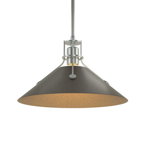 Hubbardton Forge Henry Medium Steel Shade Pendant Model: 134550-SKT-MULT-82-85