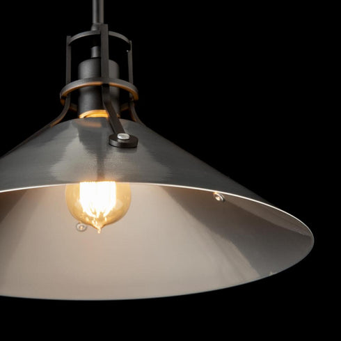 Hubbardton Forge Henry Medium Steel Shade Pendant Model: 134550-SKT-MULT-82-85