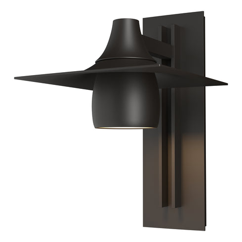 Hubbardton Forge Hood Large Dark Sky Outdoor Sconce in Coastal Oil Rubbed Bronze Finish Model: 306567-SKT-14