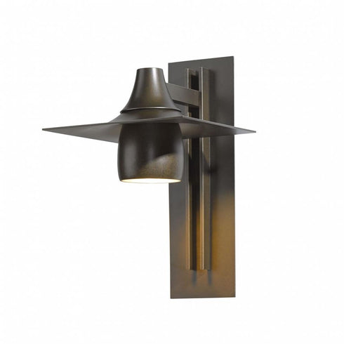 Hubbardton Forge Hood Large Dark Sky Outdoor Sconce in Coastal Oil Rubbed Bronze Finish Model: 306567-SKT-14