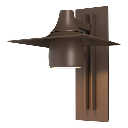 Hubbardton Forge Hood Large Dark Sky Outdoor Sconce in Coastal Oil Rubbed Bronze Finish Model: 306567-SKT-14